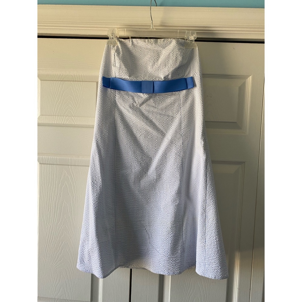 Strapless seersucker dress